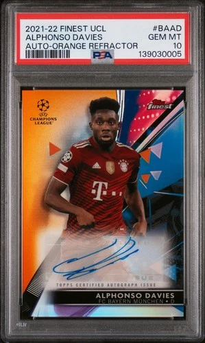 Alphonso Davies 2021 Topps Finest Orange /25