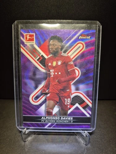 Alphonso Davies 2022 Topps Finest Purple /250