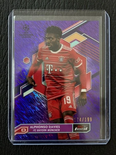 Alphonso Davies 2022 Topps Finest Purple Shimmer Refractor /199