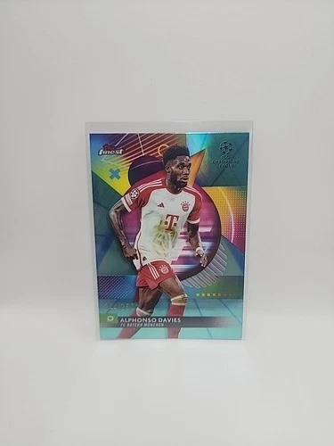 Alphonso Davies 2024 Topps Finest UEFA Aqua /250