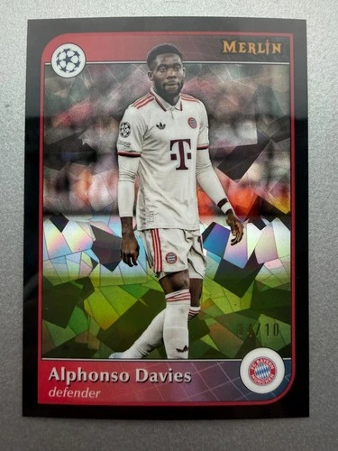Alphonso Davies 2024 Topps Merlin Chrome Black Geometric Refractor /10