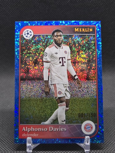 Alphonso Davies 2025 Topps Merlin Chrome Blue Refractor /150
