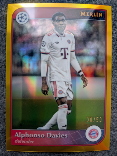 Alphonso Davies 2024 Topps Merlin Chrome Gold Refractor /50