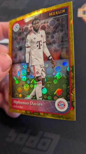 Alphonso Davies 2024 Topps Merlin Chrome Gold Vintage Merlin Refractor /3