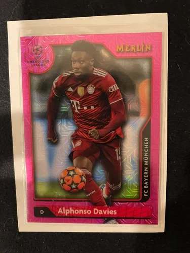 Alphonso Davies 2021 Topps Merlin Chrome Pink Mojo /275