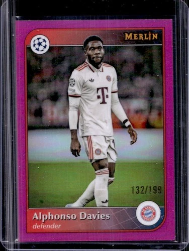 Alphonso Davies 2024 Topps Merlin Chrome Pink Refractor /199