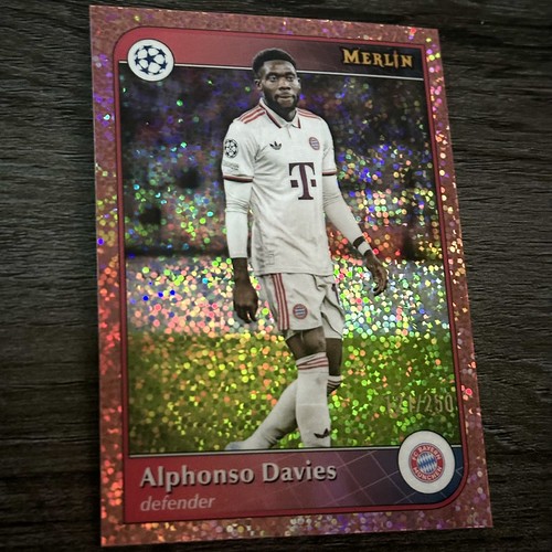 Alphonso Davies 2024 Topps Merlin Chrome Pink Speckle Refractor /250