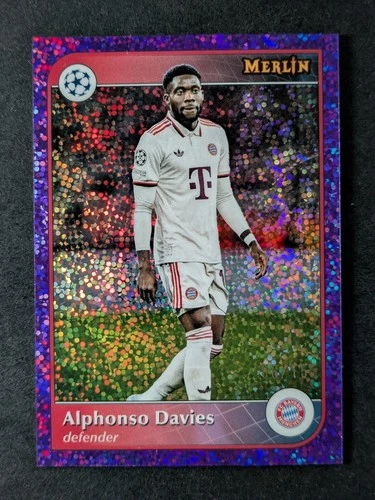 Alphonso Davies 2024 Topps Merlin Chrome Purple Speckle Refractor /15