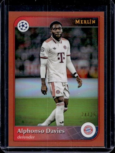 Alphonso Davies 2024 Topps Merlin Chrome UEFA Orange Refractor /25