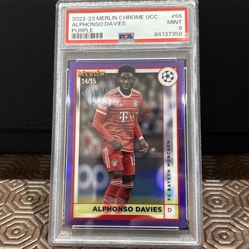 Alphonso Davies 2024 Topps Merlin Chrome UEFA Purple /15
