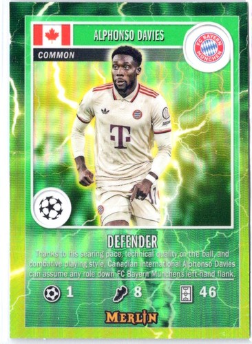 Alphonso Davies 2024 Panini Merlin UEFA Club Competitions