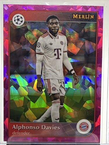 Alphonso Davies 2024 Topps Merlin UEFA Pink Atomic Refractor /199