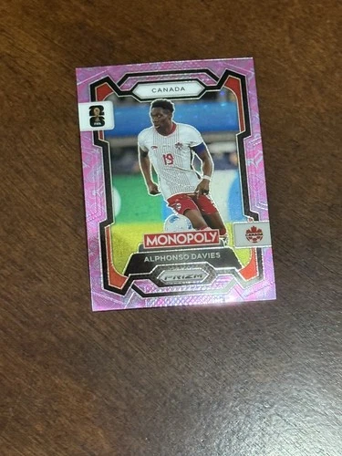 Alphonso Davies 2026 Panini Monopoly FIFA Prizm Pink Stars Sparkle