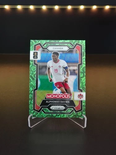 Alphonso Davies 2026 Panini Monopoly Prizm FIFA World Cup Soccer Green Wave