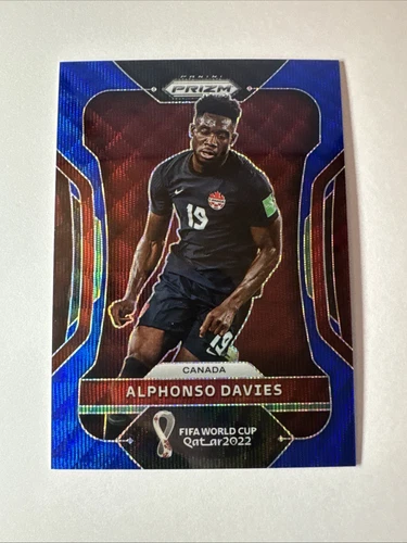 Alphonso Davies 2022 Panini Prizm World Cup Qatar Blue Wave Prizm /199
