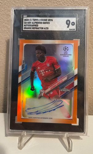 Alphonso Davies 2021 Topps 2020-21 Cromo UEFA Orange Refractor /25