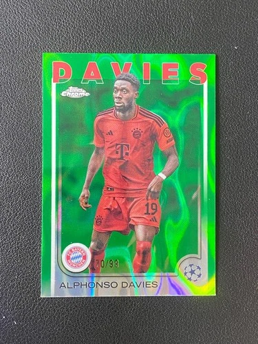 Alphonso Davies 2024 Panini Topps Cromo UEFA Verde Lava Rifrattore /99