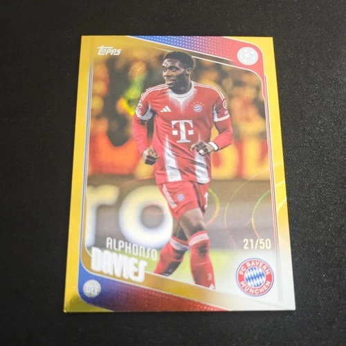 Alphonso Davies 2025 Topps UCC Flagship Gold Refractor /50