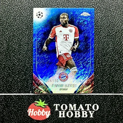 Alphonso Davies 2023 Topps UEFA 2023-24 Blue Refractor /150