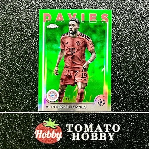 Alphonso Davies 2024 Topps UEFA 2024-25 Green Refractor /99