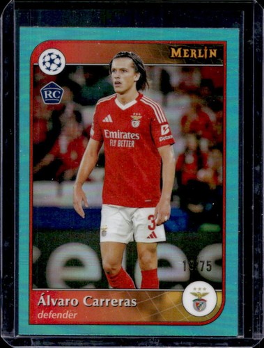 Alvaro Carreras 2024 Topps Merlin Chrome Aqua Refractor /75