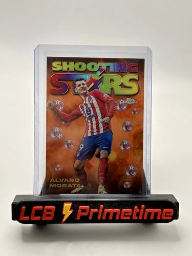 Alvaro Morata 2024 Topps Chrome UEFA Club Orange Lava Refractor