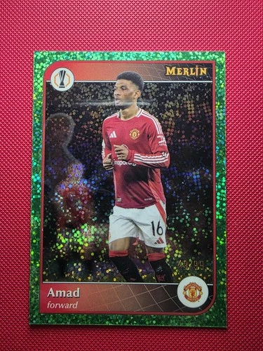 Amad Diallo 2024 Topps Merlin Chrome Green Speckle /99