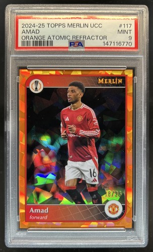 Amad 2024 Topps Merlin Chrome UEFA Orange Atomic Refractor /25