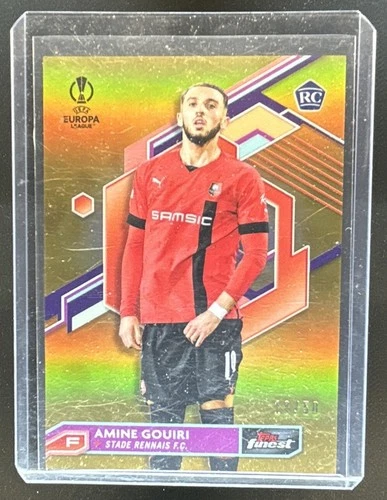 Amine Gouiri 2023 Topps Finest Gold Refractor /50