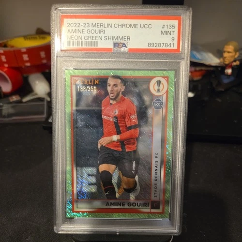 Amine Gouiri 2022 Topps Merlin Chrome Neon Green Shimmer /350