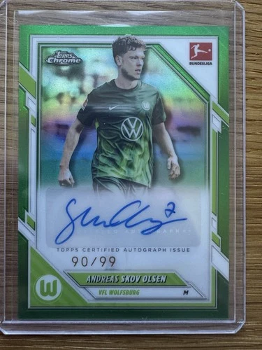Andreas Skov Olsen 2025 Topps Bundesliga Chrome Green /99