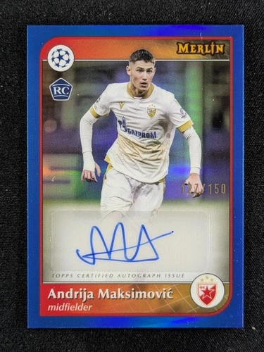 Andrija Maksimovic 2024 Topps Merlin Chrome UCC Blue Refractor /150