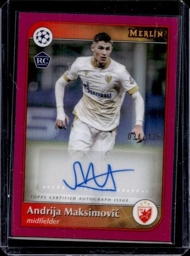 Andrija Maksimovic 2024 Topps Merlin Chrome UCC Magenta Refractor /125