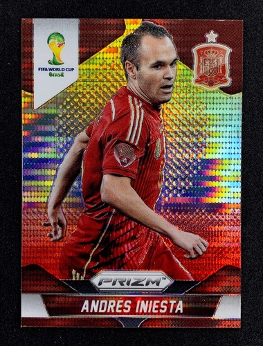 Andrés Iniesta 2014 Panini Prizm Yellow Red Pulsar