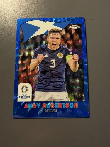 Andy Robertson 2024 Topps Chrome Blue Wave /75