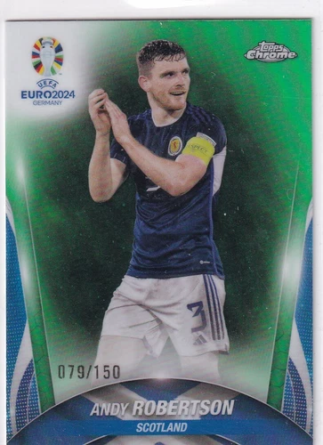 Andy Robertson 2024 Topps Chrome UEFA Euro 2024 Green Refractor /150