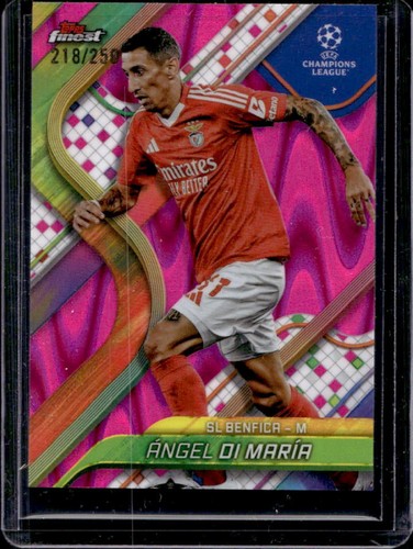 Angel Di Maria 2024 Topps Finest Pink Raywave Refractor /250