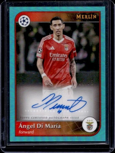 Angel Di Maria 2024 Topps Merlin Chrome Aqua Refractor /75