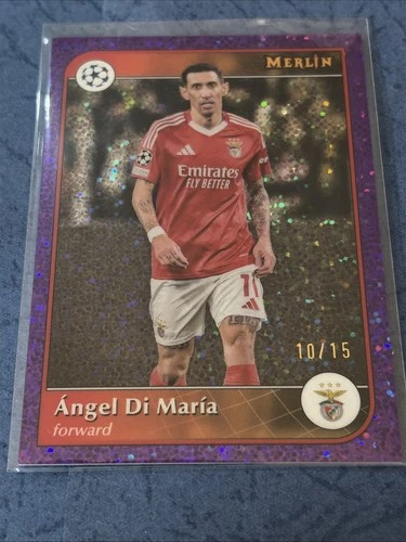 Angel Di Maria 2024 Topps Merlin Chrome Purple Sparkle Refractor /15
