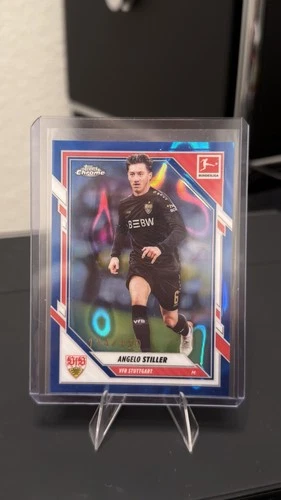 Angelo Stiller 2025 Topps Chrome Bundesliga Blue Lava /150