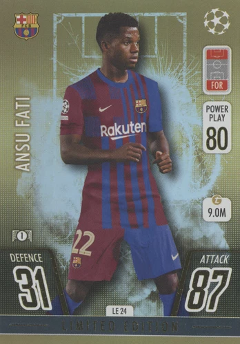 Ansu Fati 2021 Topps Champions League Gold