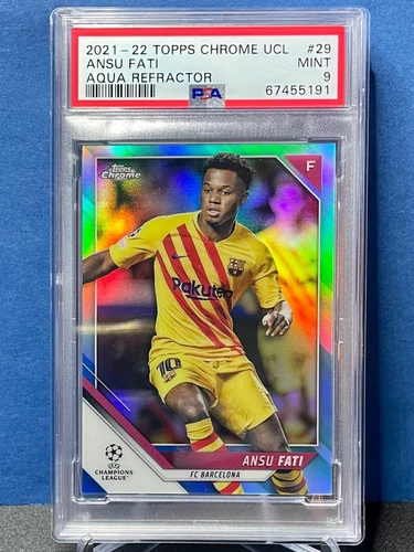 Ansu Fati 2021 Topps Chrome Aqua Refractor /199