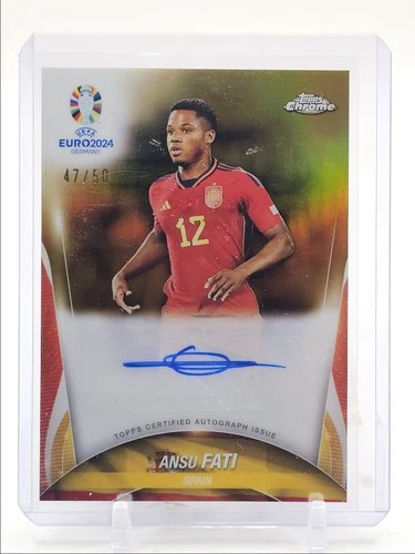 Ansu Fati 2024 Topps Chrome Gold Refractor /50