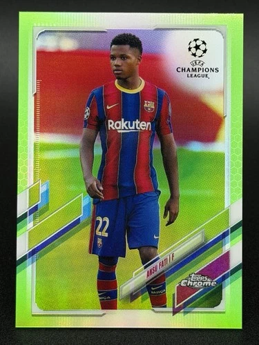Ansu Fati 2021 Topps Chrome Lime Green Refractor /99