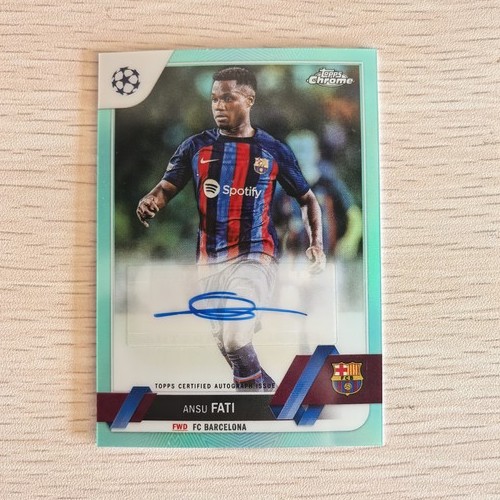Ansu Fati 2023 Topps Chrome Neon Green Refractor /199