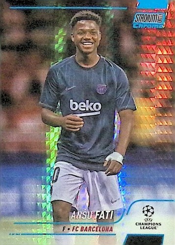 Ansu Fati 2021 Topps Chrome Stadium Club Blue Prism