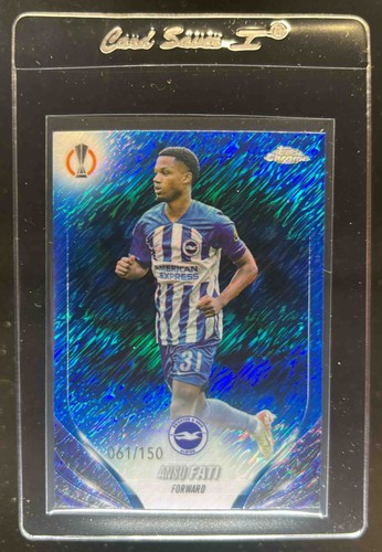 Ansu Fati 2023 Topps Chrome UEFA Blue Shimmer Refractor /150