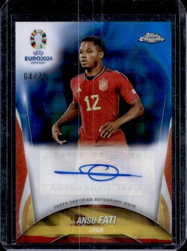 Ansu Fati 2023 Topps Chrome UEFA Euro Blue Lava Refractor /75