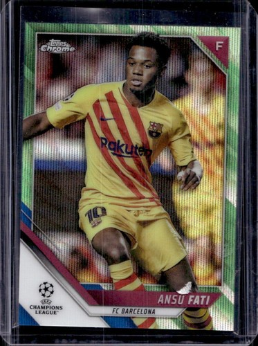 Ansu Fati 2021 Topps Chrome UEFA Neon Green Wave Refractor /99
