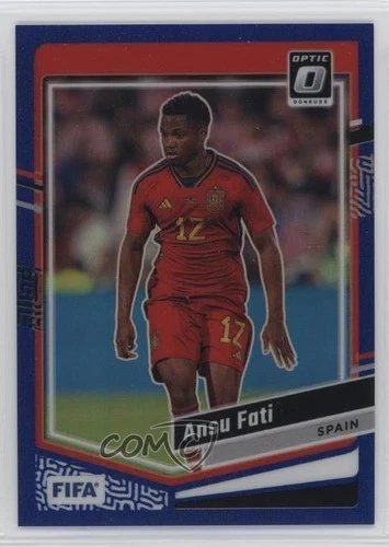 Ansu Fati 2023 Panini Donruss FIFA Optic Blue Prizm 70/99